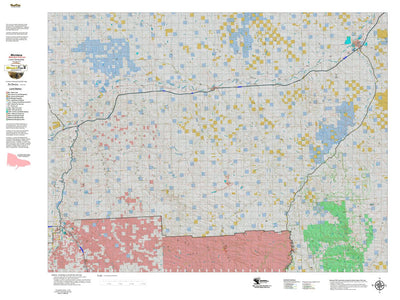Montana HuntData LLC Montana Mule Deer Hunting District 702 Land Ownerhip Map digital map