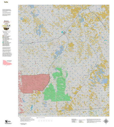 Montana HuntData LLC Montana Mule Deer Hunting District 704 Land Ownerhip Map digital map