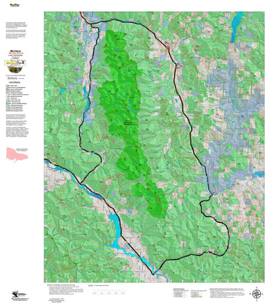 Montana HuntData LLC Mountain Goat Hunting District 100 Land Ownership Map digital map