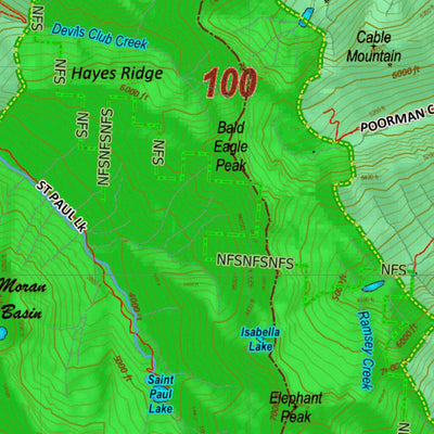 Montana HuntData LLC Mountain Goat Hunting District 100 Land Ownership Map digital map