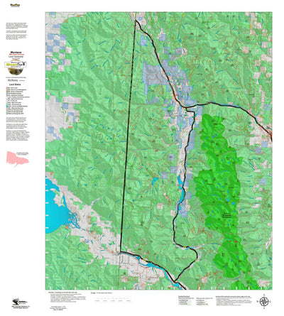 Montana HuntData LLC Mountain Goat Hunting District 101 Land Ownership Map digital map