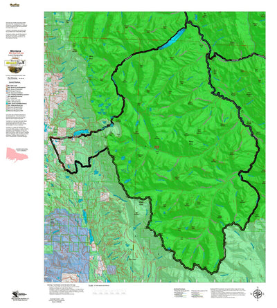 Montana HuntData LLC Mountain Goat Hunting District 133 Land Ownership Map digital map