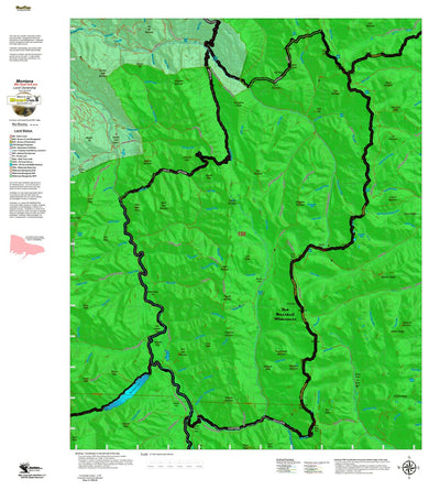 Montana HuntData LLC Mountain Goat Hunting District 150 Land Ownership Map digital map