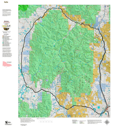Montana HuntData LLC Mountain Goat Hunting District 312 Land Ownership Map digital map