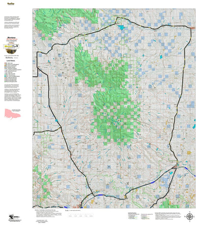 Montana HuntData LLC Mountain Goat Hunting District 313 Land Ownership Map digital map