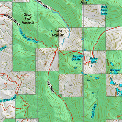 Montana HuntData LLC Mountain Goat Hunting District 313 Land Ownership Map digital map