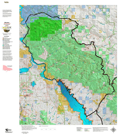 Montana HuntData LLC Mountain Goat Hunting District 350 Land Ownership Map digital map