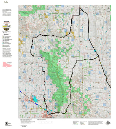 Montana HuntData LLC Mountain Goat Hunting District 393 Land Ownership Map digital map