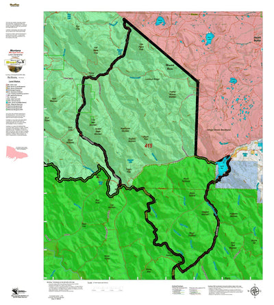 Montana HuntData LLC Mountain Goat Hunting District 415 Land Ownership Map digital map