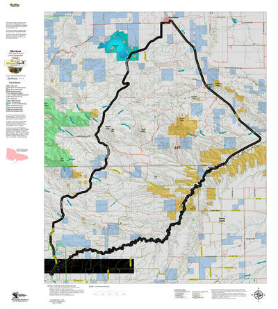 Montana HuntData LLC Mountain Goat Hunting District 447 Land Ownership Map digital map