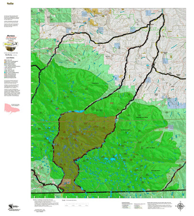 Montana HuntData LLC Mountain Goat Hunting District 518 Land Ownership Map digital map