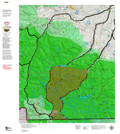 Montana HuntData LLC Mountain Goat Hunting District 519 Land Ownership Map digital map