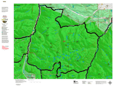 Montana HuntData LLC Mountain Goat Hunting District 521 Land Ownership Map digital map
