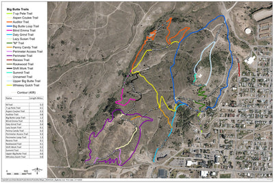 Montana Tech Big Butte Trails Butte Montana digital map