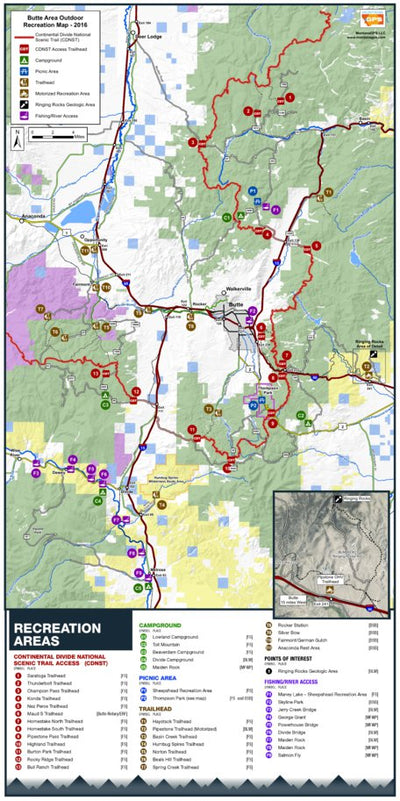 MontanaGPS Butte, MT Outdoor Recreation Map Page 1 digital map