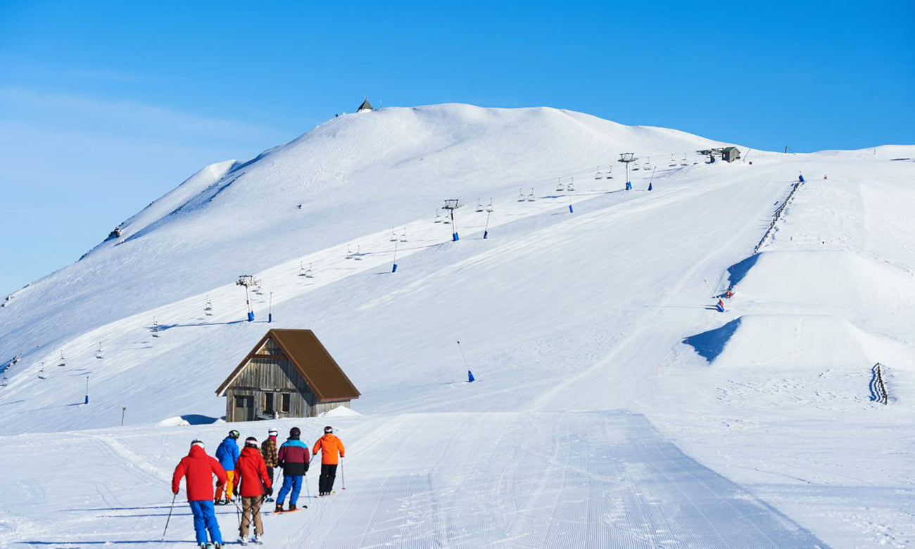 Skiers skiing at Mount Buller