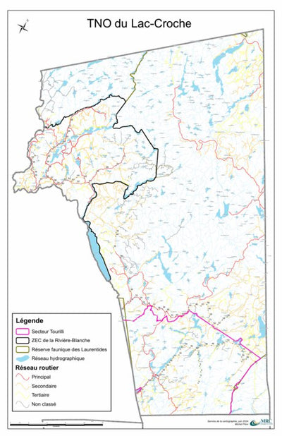 MRC Jacques-Cartier MRC de La Jacques-Cartier carte du TNO Lac croche digital map