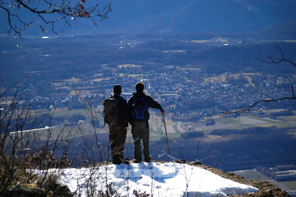 Fraternali and Richetto atop a mountain together