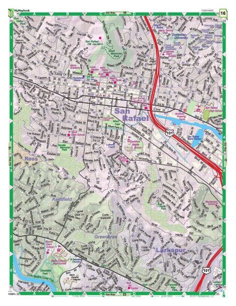 MyMapbook, LLC Marin Community Map Book, 586. Page 16 digital map