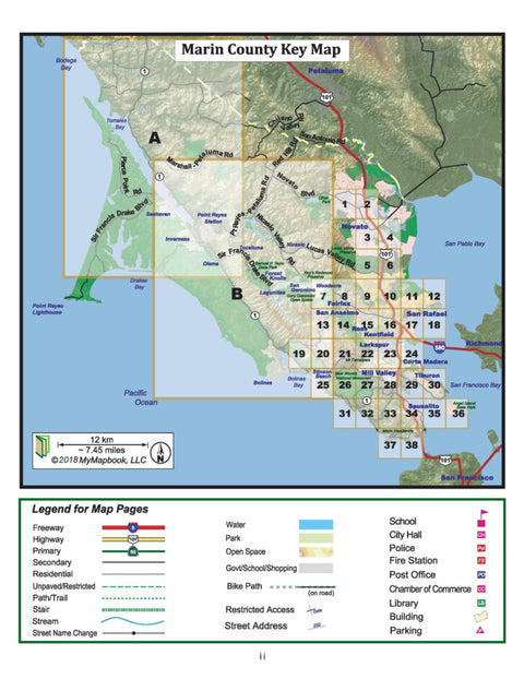 MyMapbook, LLC Marin Community Map Book, Key Map digital map