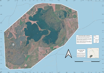 NanoTrack Maps Bool and Hacks Lagoons, South Australia - Aerial view digital map