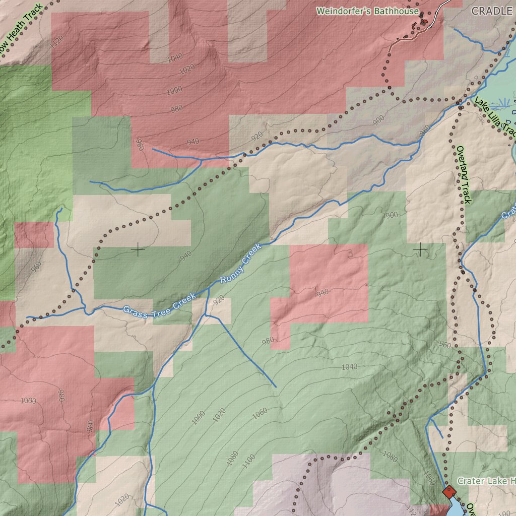 Cradle Mountain - Lake St Clair, Tasmania Map by NanoTrack Maps