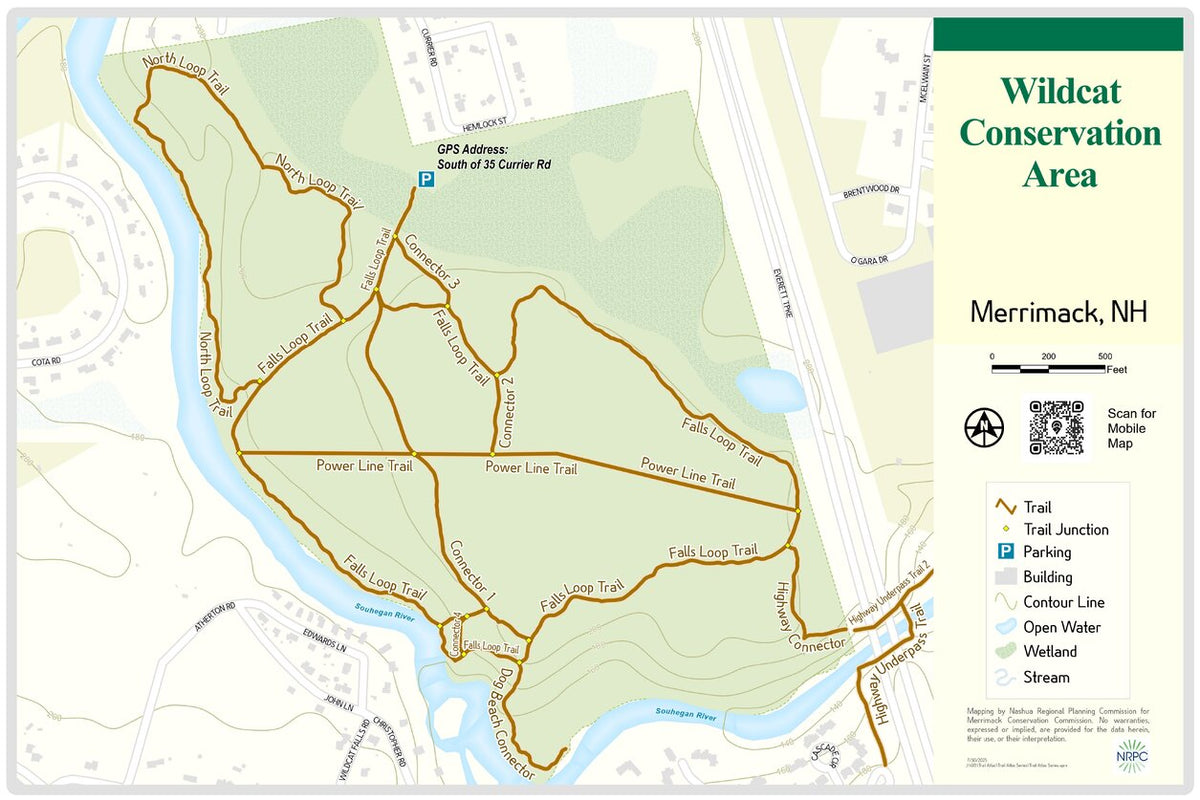 Nh Rpc Map Merrimack, NH - Wildcat Conservation Area Map by Nashua Regional ...