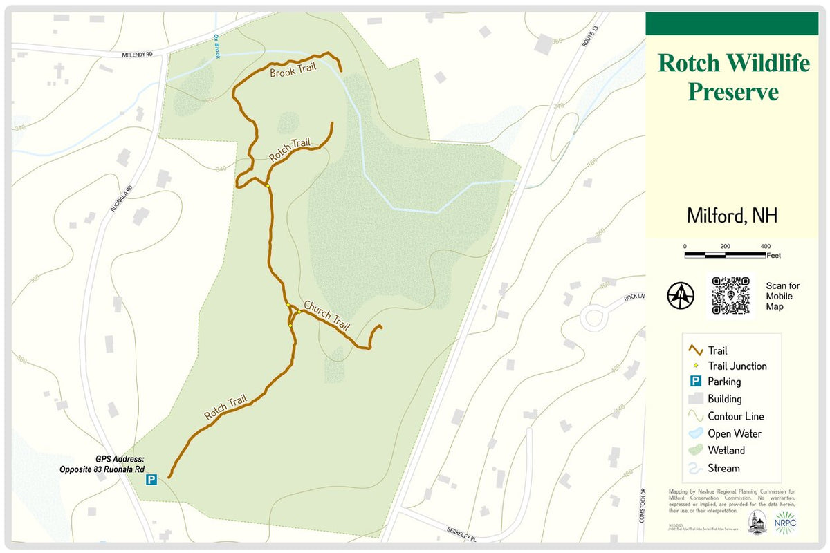 Milford, NH - Rotch Wildlife Preserve Map by Nashua Regional Planning ...