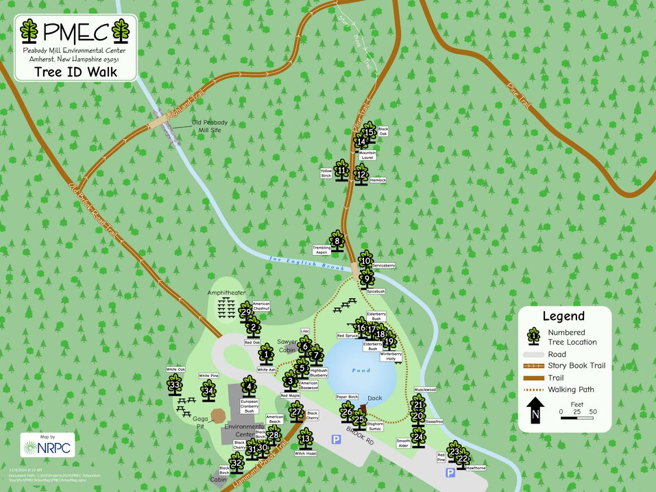 Nh Rpc Map PMEC Tree ID Walk, Amherst NH Map by Nashua Regional Planning ...