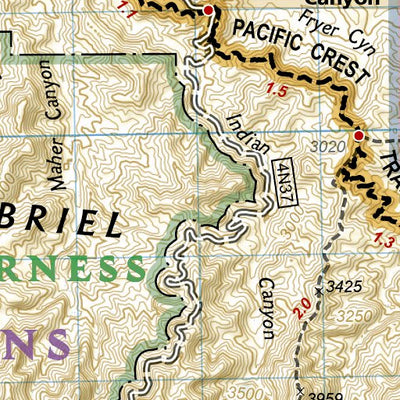 National Geographic 1011 PCT San Gabriel and Sand Dernardino Mtns (map 02) digital map
