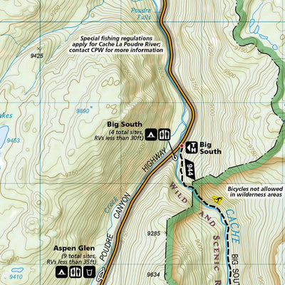 National Geographic 112 Poudre River, Cameron Pass (west side) digital map