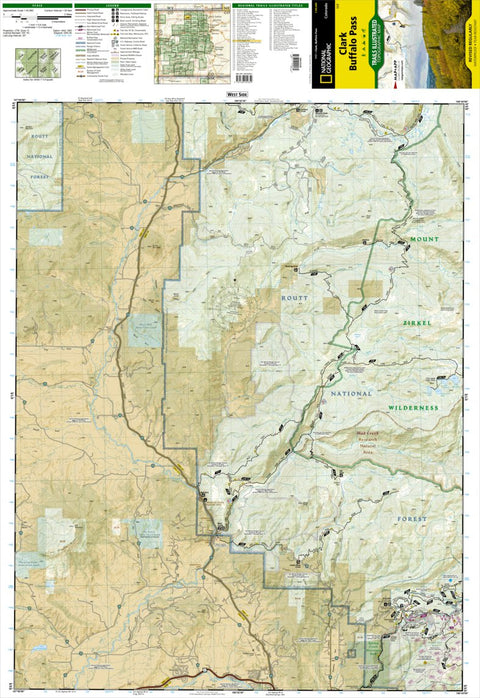 National Geographic 117 Clark, Buffalo Pass (west side) digital map