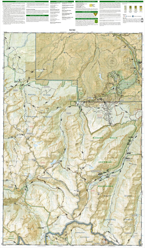 National Geographic 128 Maroon Bells, Redstone, Marble (east side) digital map
