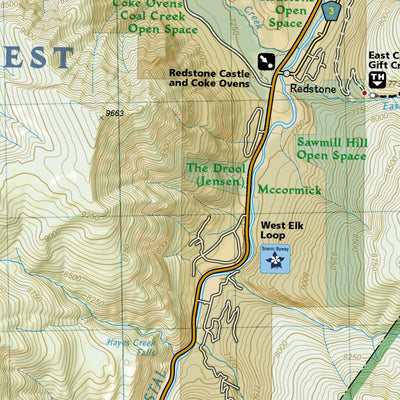 National Geographic 128 Maroon Bells, Redstone, Marble (west side) digital map