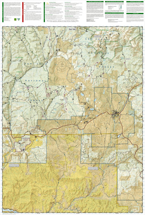 National Geographic 145 Pagosa Springs, Bayfield (east side) digital map