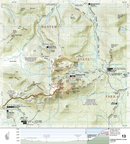 National Geographic 1513 AT Pleasant Pond to Katahdin (map 13) digital map