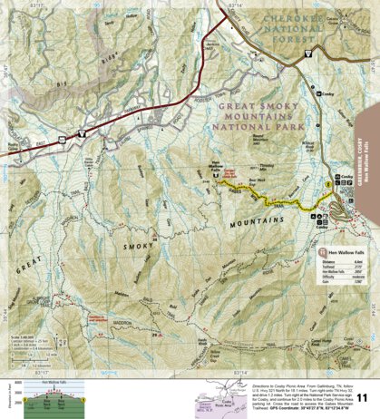 National Geographic 1702 Smokies Day Hikes (map 11) digital map