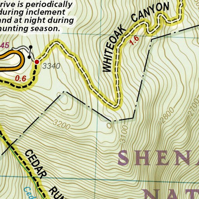 National Geographic 1703 Shenandoah Day Hikes (map 09) digital map