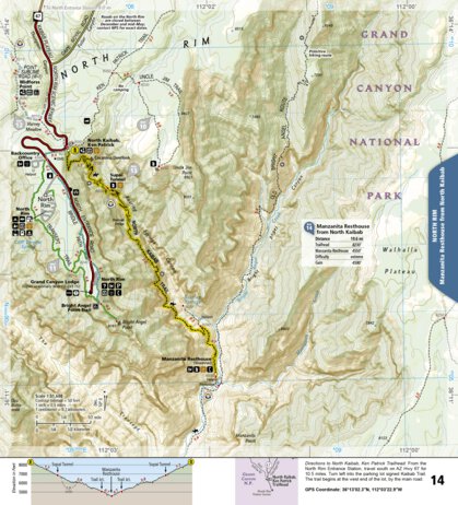 National Geographic 1711 Grand Canyon Day Hikes (map 14) digital map