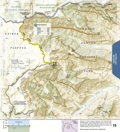 National Geographic 1711 Grand Canyon Day Hikes (map 15) digital map