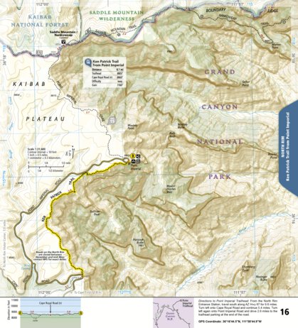 National Geographic 1711 Grand Canyon Day Hikes (map 16) digital map
