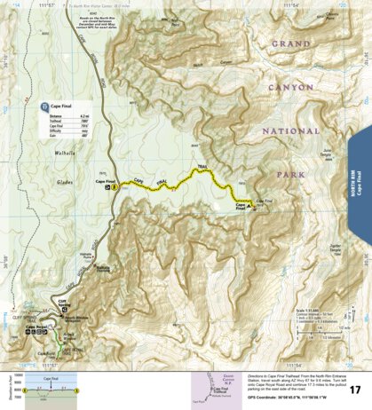National Geographic 1711 Grand Canyon Day Hikes (map 17) digital map