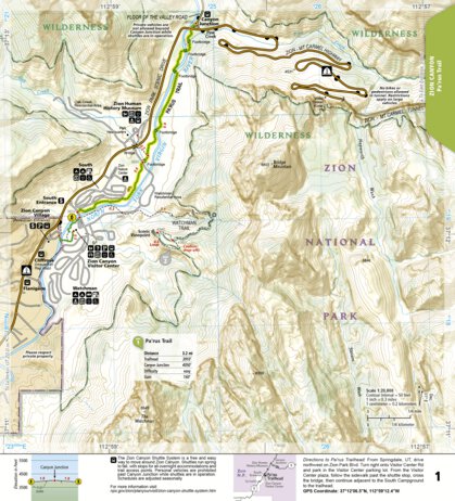 National Geographic 1712 Zion Day Hikes (map 01) digital map