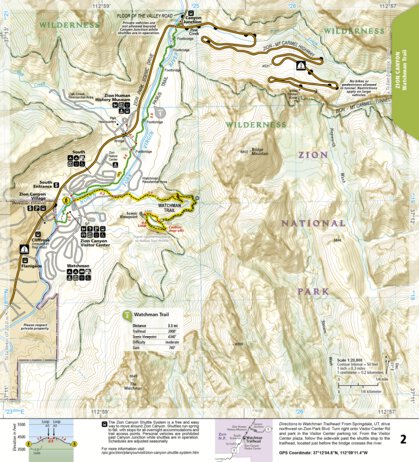 National Geographic 1712 Zion Day Hikes (map 02) digital map