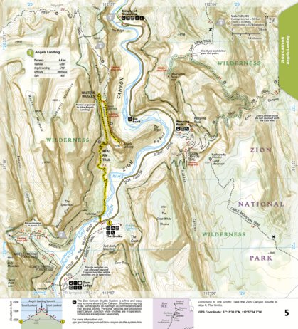 National Geographic 1712 Zion Day Hikes (map 05) digital map