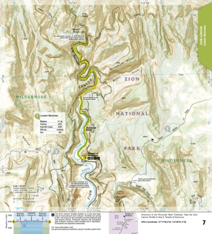 National Geographic 1712 Zion Day Hikes (map 07) digital map