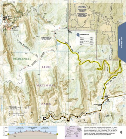 National Geographic 1712 Zion Day Hikes (map 08) digital map