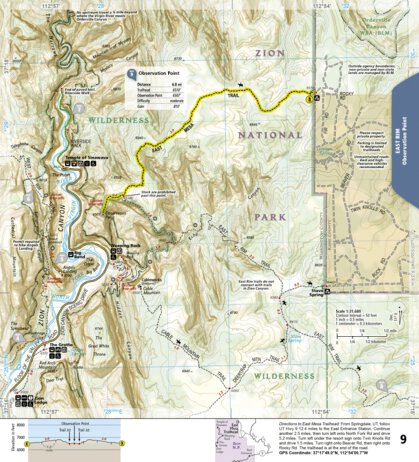 National Geographic 1712 Zion Day Hikes (map 09) digital map