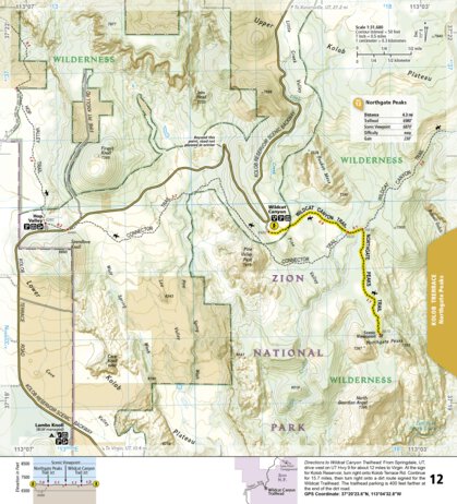 National Geographic 1712 Zion Day Hikes (map 12) digital map