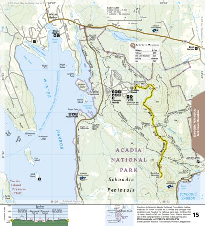 National Geographic 1714 Acadia Hikes (map 15) digital map
